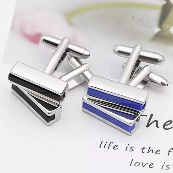 Timeless Bar Stainless Steel Cuff Links - Picture 3 of 5